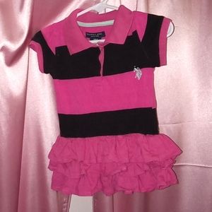 🤽‍♀️ 👚 Polo Assn. Infant Blouse Pink & Black